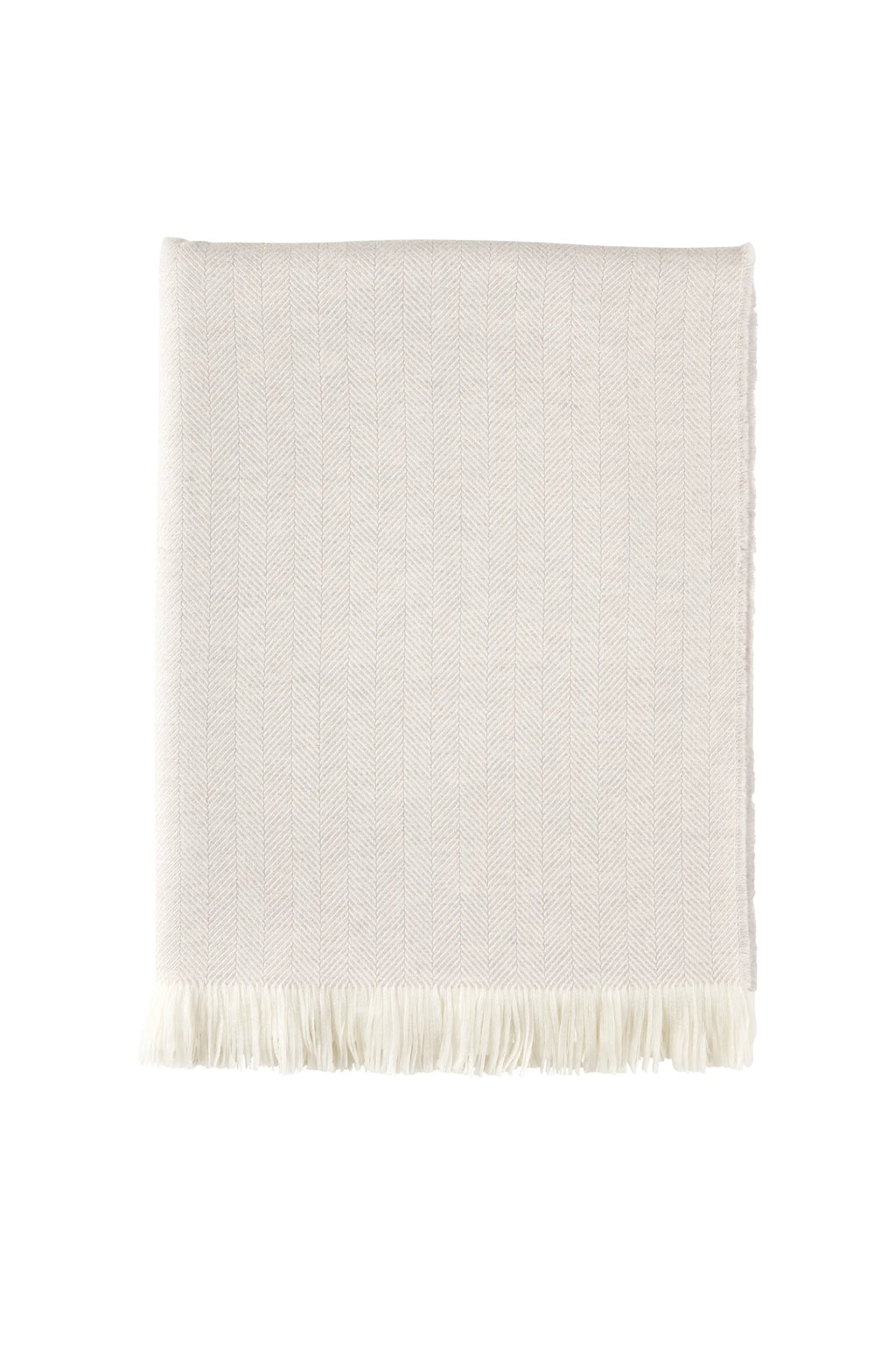 Herringbone Merino Throw in Silver Birch