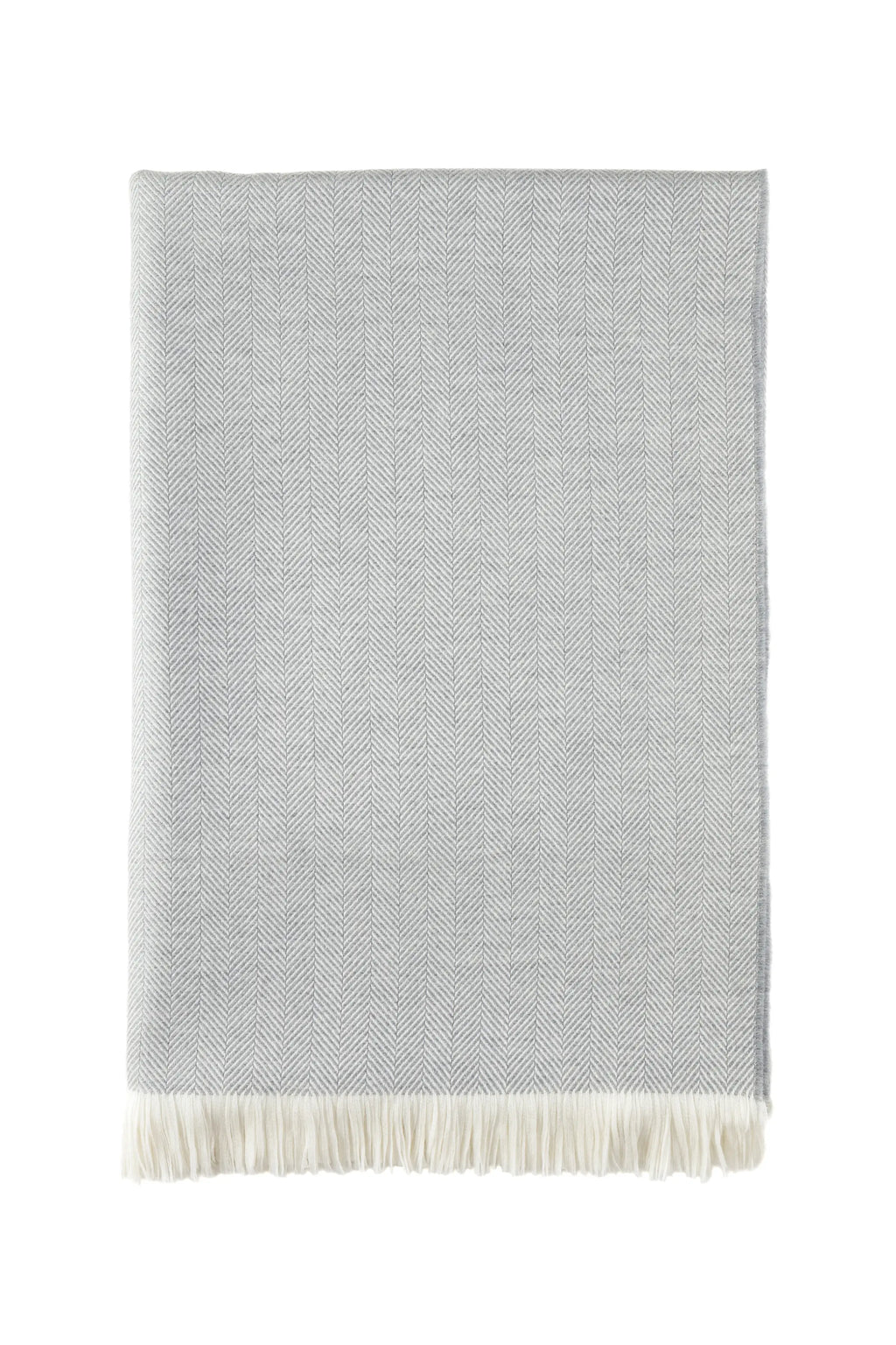 Herringbone Merino Bed Throw in Mist