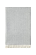 Herringbone Merino Bed Throw in Mist