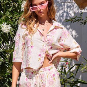 Spring Flowers Button Up