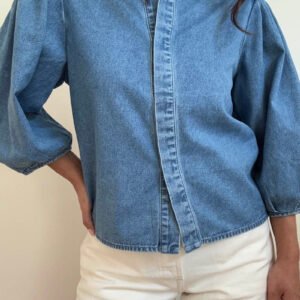 Demi Denim Puff Sleeve Top