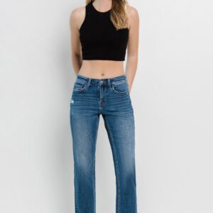 Mindy Mid Rise Straight Denim