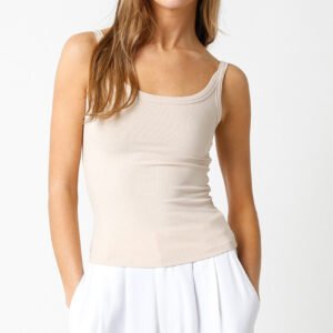 Back To School Tank in Light Khaki