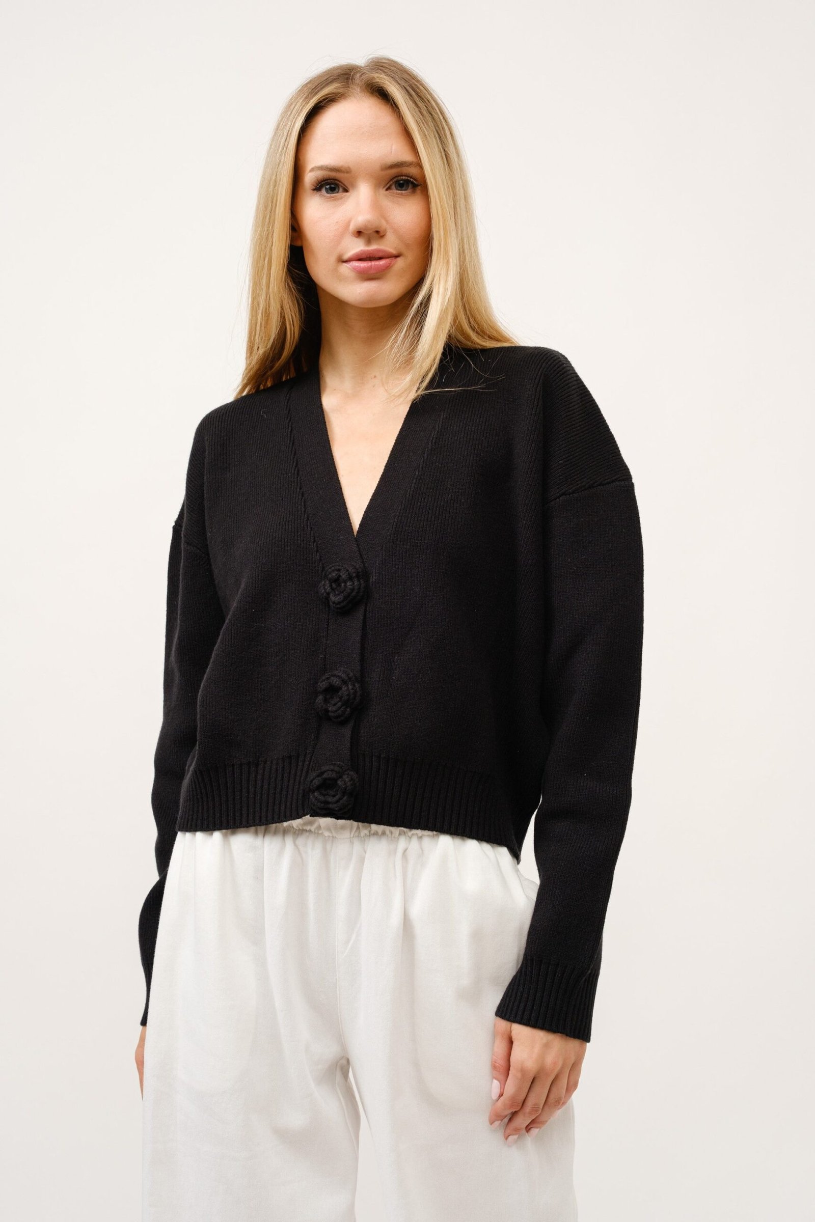 Bring Me Roses Cardigan in Black