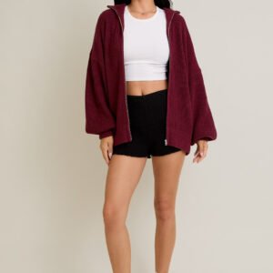 I Had Some Help Sweater Cardigan in Burgundy