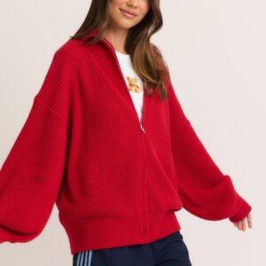 I Had Some Help Sweater Cardigan in Red