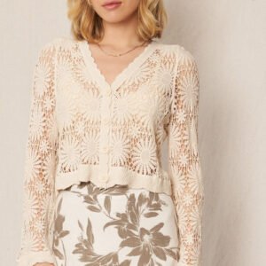 Emilie Lace Cardigan in Cream