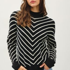 Zig Zag High Neck Sweater