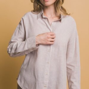 My Boyfriends Button Up in Tan