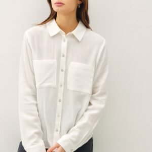 Sideways Long Sleeve Button Up