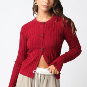 Chicago Sweater Top In Burgundy