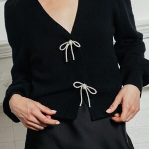 Sparkle Bow Sweater in Black