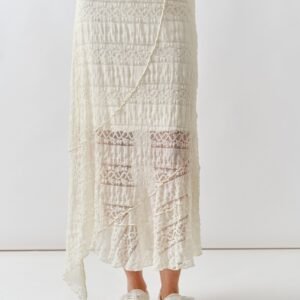Hold On Lace Midi Skirt in Cream