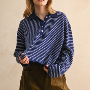 Nash Collared Sweater In Blue