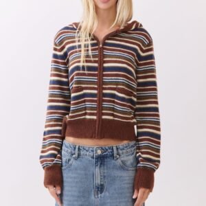 Candy Cane Zip Up Sweater