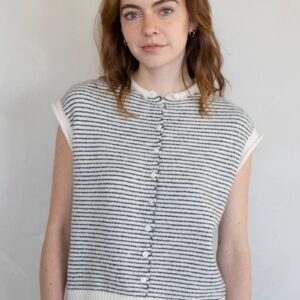 Eloise Sweater Vest Cardigan in Striped