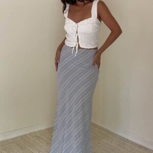 Coastal Waves Midi Skirt