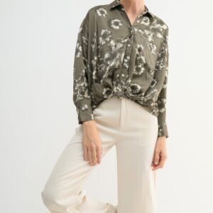 Slow It Down Knot Button Up in Green